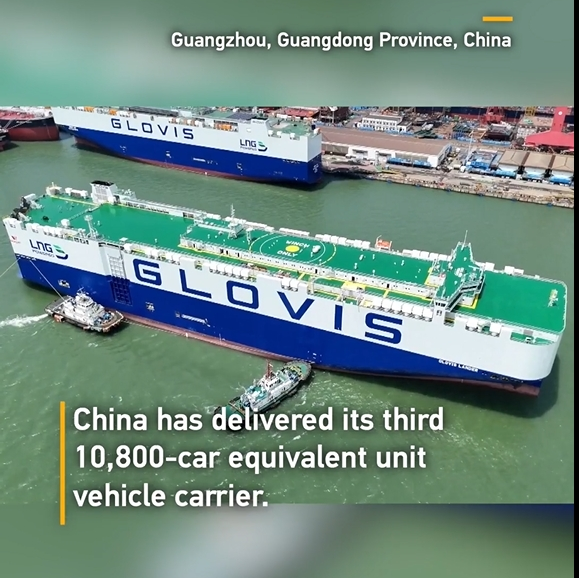 China delivers mega car carrier with room for 10,800 vehicles